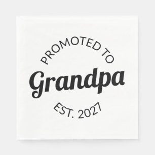 Promoted To Grandpa Est 2027 New Papa I Napkin