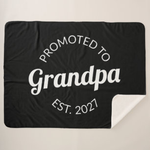 Promoted To Grandpa Est 2027 New Papa I Sherpa Blanket
