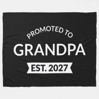 Promoted To Grandpa Est 2027 New Papa II Fleece Blanket