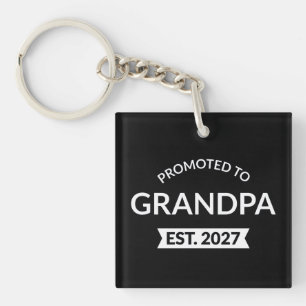 Promoted To Grandpa Est 2027 New Papa II Key Ring