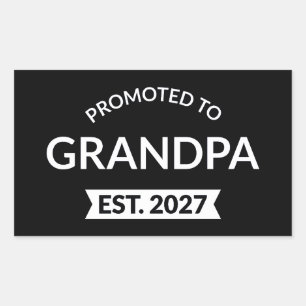 Promoted To Grandpa Est 2027 New Papa II Rectangular Sticker