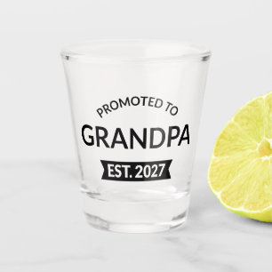 Promoted To Grandpa Est 2027 New Papa II Shot Glass