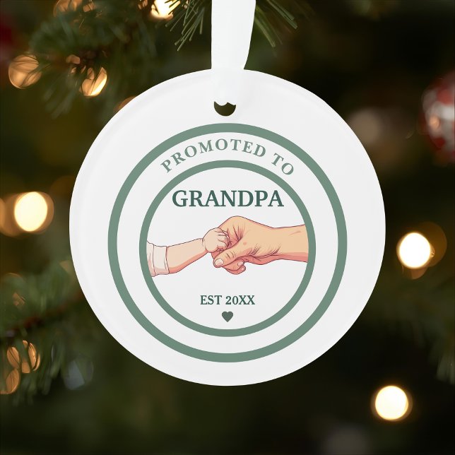 Promoted to Grandpa Est. 20XX Ornament (Creator Uploaded)