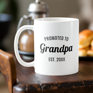 Promoted to Grandpa Est. Date Personalised Coffee Mug