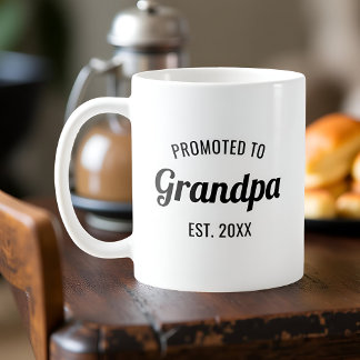 Promoted to Grandpa Est. Date Personalised Coffee Mug