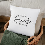 Promoted to Grandpa EST | New Grandpa Gift Cushion<br><div class="desc">Give the new grandpa in your life a cosy keepsake with this “Promoted to Grandpa EST 2025” decorative throw pillow. Featuring a clean, modern script and timeless style, this pillow is the perfect way to mark a meaningful milestone. Whether it’s for a pregnancy announcement, baby shower, or first Father’s Day...</div>