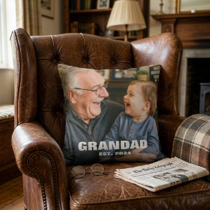 Promoted To Grandpa First Fathers Day Photo Cushion