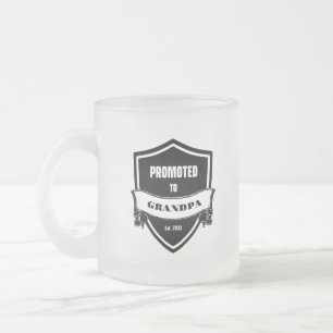 Promoted to Grandpa Frosted Glass Coffee Mug