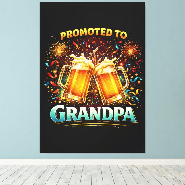 Promoted To Grandpa Future Canvas Print (Insitu(Wood Floor))