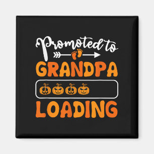 Promoted To Grandpa Loading Pumpkin Halloween Gran Magnet