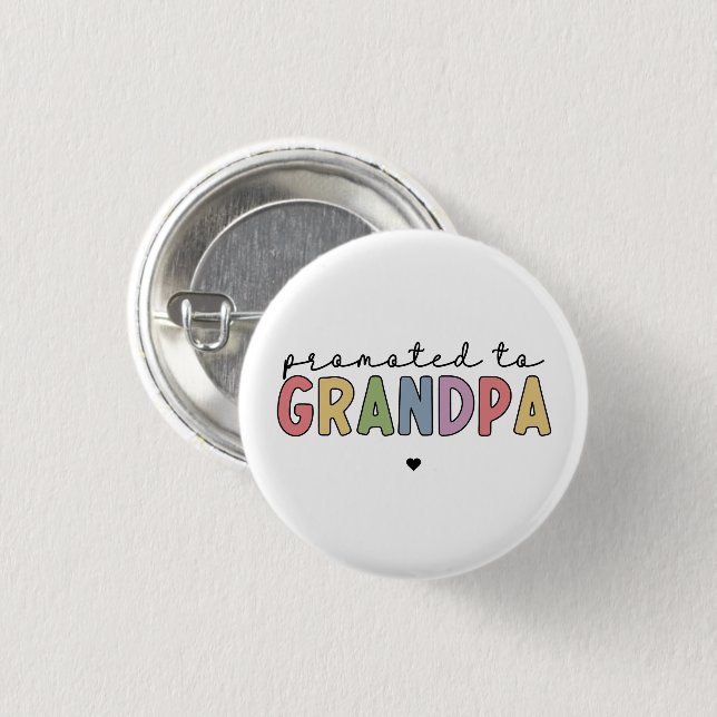 Promoted to Grandpa New Grandad to be gifts 3 Cm Round Badge (Front & Back)