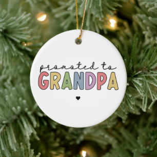Promoted to Grandpa New Grandad to be gifts Ceramic Tree Decoration