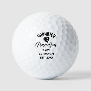 Promoted to Grandpa Personalised Baby Name Golf Balls