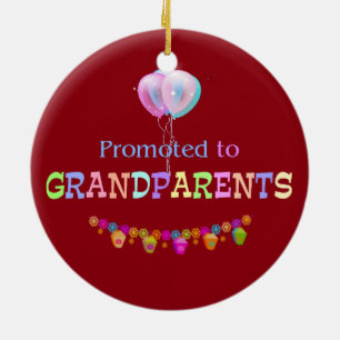 Promoted to Grandparents, celebration Ceramic Tree Decoration
