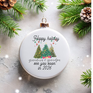 Promoted to Grandparents Christmas tree  Glass Tree Decoration