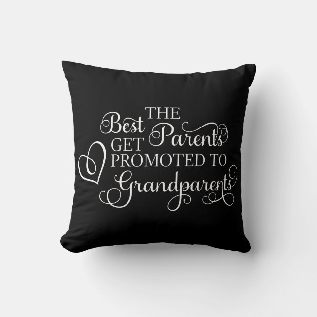 Promoted to Grandparents Pillow (Front)