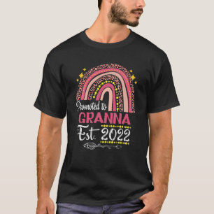 Promoted To Granna Est 2022 Rainbow Mother's Day R T-Shirt