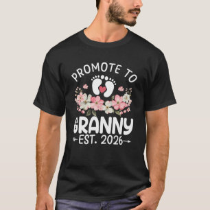 Promoted To Granny 2026 First Time Floral New Gran T-Shirt