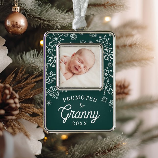 Promoted to Granny | Baby Photo Grandma Silver Plated Framed Ornament (Creator Uploaded)