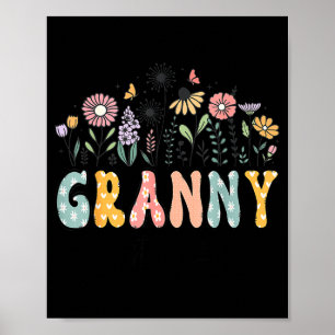 Promoted To Granny Est. 2026 Daisy Floral Wildflow Poster