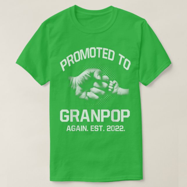 Promoted To Granpop Again EST 2022 Christmas Fathe T-Shirt (Design Front)