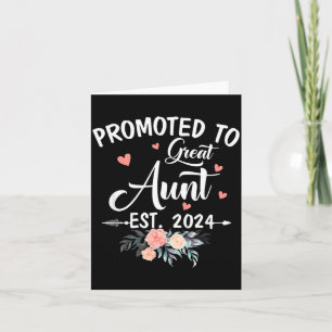 Promoted To Great Aunt Est 2024 Soon To Be Aunt Fl Card