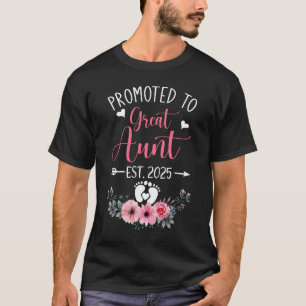 Promoted To Great Aunt Est 2025 Mothers Day Shirt