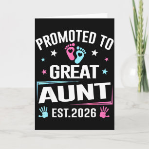 Promoted To Great Aunt Est 2026 Pregnancy Announce Card