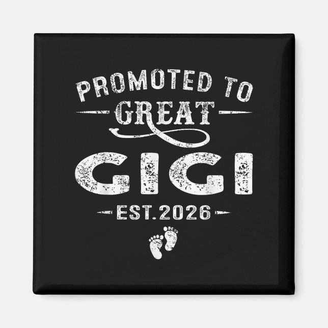 Promoted To Great Gigi Est 2026 Pregnancy Announce Magnet (Front)