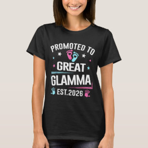 Promoted To Great Glamma Est 2026 Pregnancy Announ T-Shirt