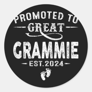 Promoted To Great Grammie 2024 Mothers Day First T Classic Round Sticker