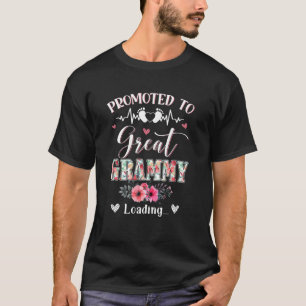 Promoted To Great Grammy Loading Floral First Time T-Shirt