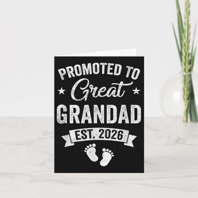 Promoted To Great Grandad Est 2026 Pregnancy Annou Card (Front)