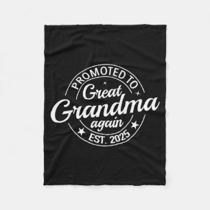 Promoted To Great Grandma Again 2025 Pregnancy Bab Fleece Blanket