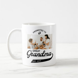 Promoted to Great Grandma Birth Photo Announcement Coffee Mug