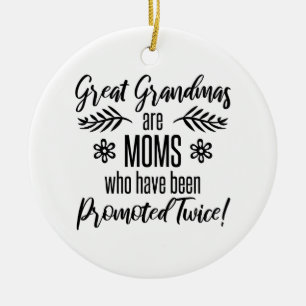 Promoted To Great Grandma Ceramic Tree Decoration