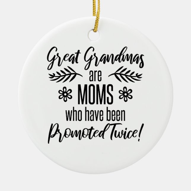Promoted To Great Grandma Ceramic Tree Decoration (Front)
