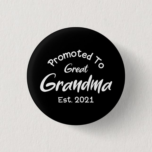 Promoted To Great Grandma Est 2021 3 Cm Round Badge (Front)