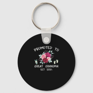Promoted To Great Grandma Est 2024 Key Ring
