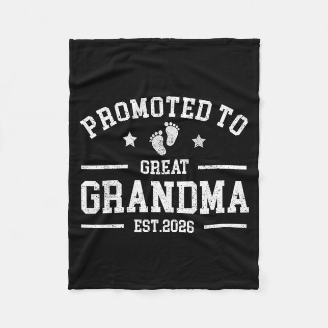 Promoted To Great Grandma Est. 2026 Baby Announcem Fleece Blanket (Front)