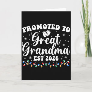 Promoted To Great Grandma Est 2026 First Time New  Card