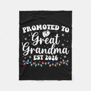 Promoted To Great Grandma Est 2026 First Time New Fleece Blanket