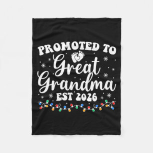 Promoted To Great Grandma Est 2026 First Time New Fleece Blanket