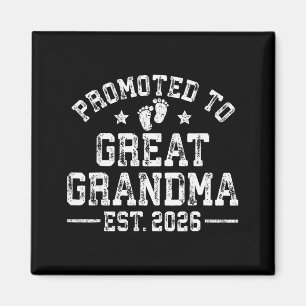 Promoted To Great Grandma Est 2026 First Time New  Magnet