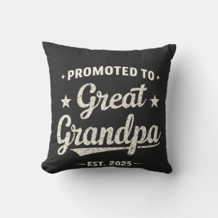 Promoted to Great Grandpa 2025 Family Gift  Cushion