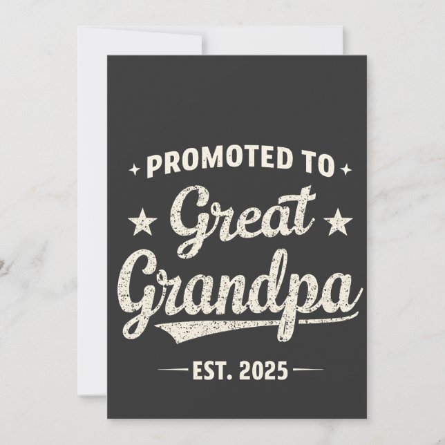 Promoted to Great Grandpa 2025 Family Gift  Holiday Card (Front)