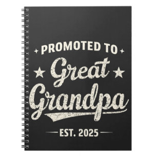 Promoted to Great Grandpa 2025 Family Gift Notebook
