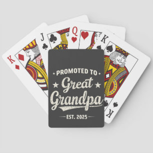 Promoted to Great Grandpa 2025 Family Gift  Playing Cards