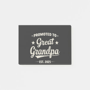 Promoted to Great Grandpa 2025 Family Gift Post-it Notes