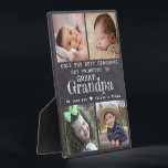 Promoted To Great Grandpa 4 Photo Chalkboard  Plaque<br><div class="desc">Photo collage plaque with 'Only The Best Grandpas Get Promoted To Great Grandpa ' typography  . Makes a perfect gift for your favourite grandfather  for Father’s day , grandparent's day , birthday. Personalise with we love you message and grandchildren's names.</div>